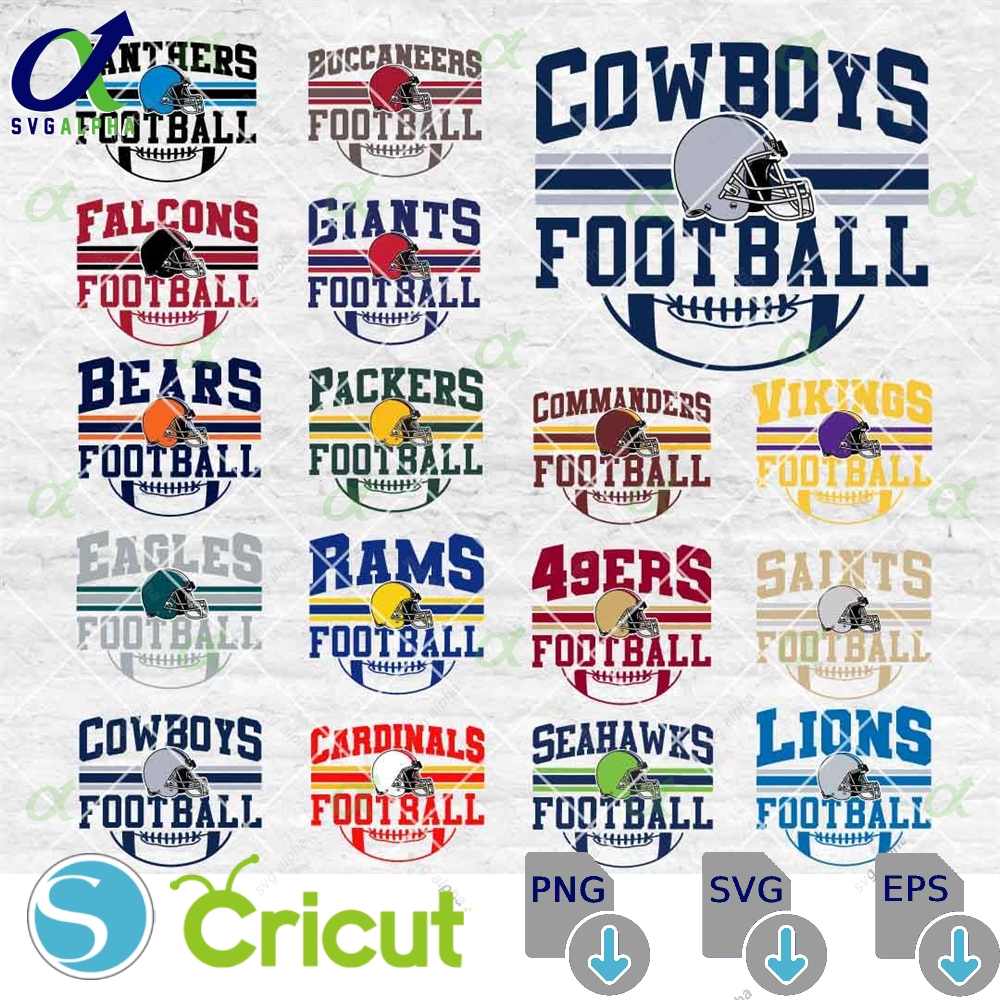 Football Bundle Svg Football Team Svg Cowboys Football Svg Sports Svg Football Shirt Sublimation Designs Png Dxf Jpg Eps